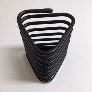 Vintage Black Spring Pencil Cup Holder Coil Spiral Metal Iron Office Desk Caddy